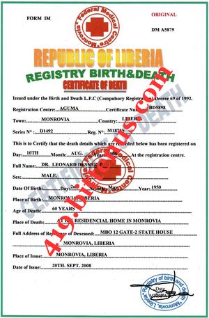 The Birth and Dealth Certificate of Dr Desmond_